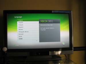 select a language on xbox 360 setup