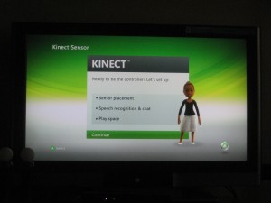 kinect setup screen