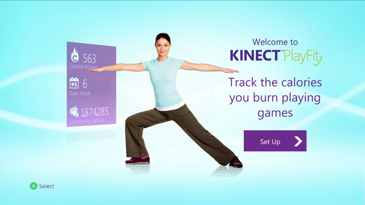 kinect playfit welcome screen