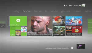 xbox live home screen to download kinect playfit