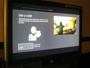 entering QR code with kinect photo